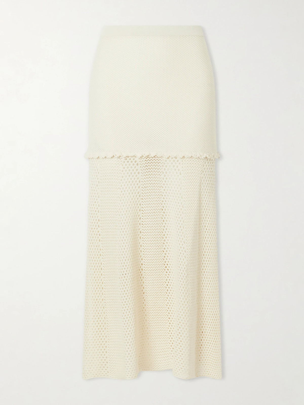 ESCVDO Mural Crochet-knit Cotton Midi Skirt