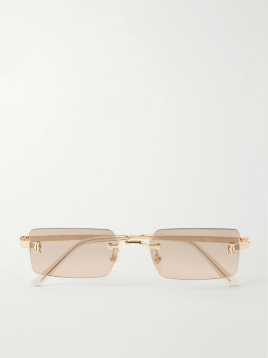 Eyewear Motifs De Cartier Square-frame Gold-tone Sunglasses