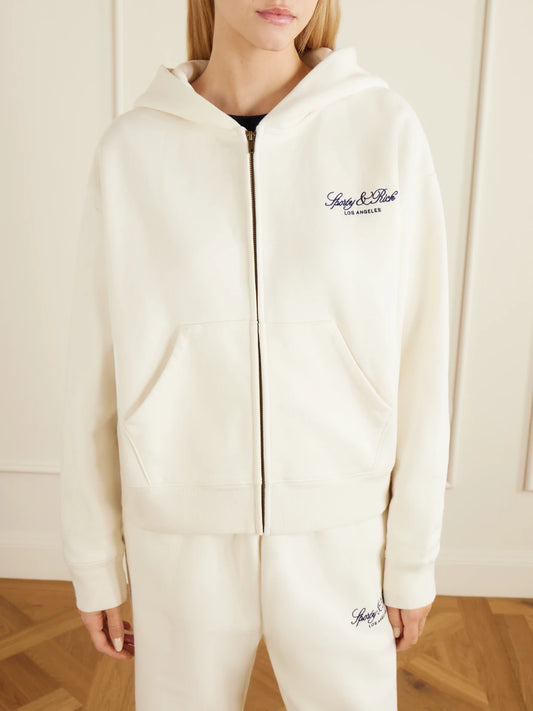 Vendome La Embroidered Cotton-fleece Hoodie