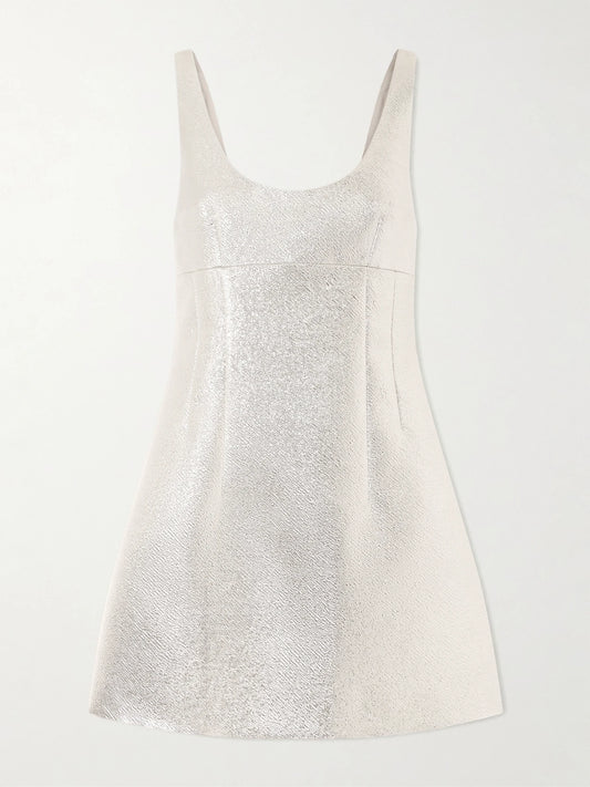 Emma Metallic Cloque Mini Dress