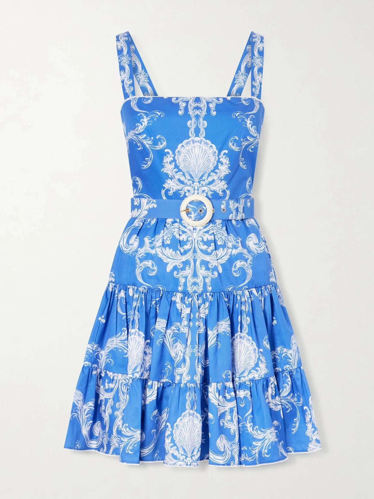 Freddie Printed Belted Cotton Mini Dress