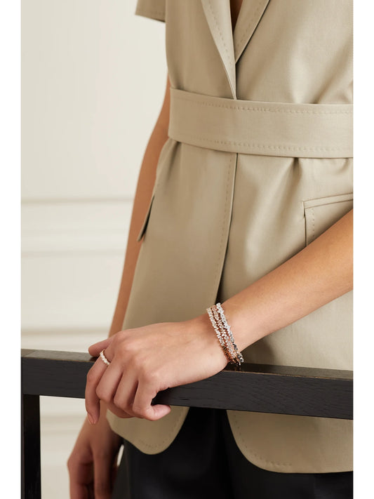 Image of Bracelets. Product name - 18-karat Rose Gold Diamond Cuff in Multi colour by brand - Suzanne Kalan