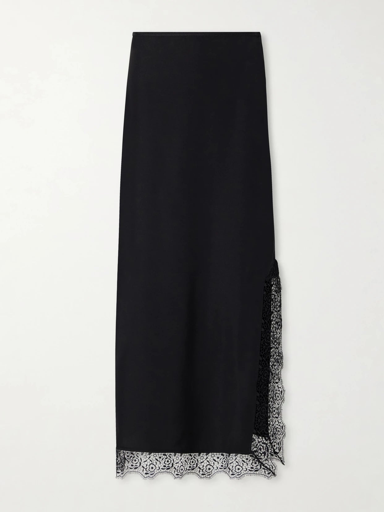 Phoenix Lace-trimmed Silk-blend Midi Skirt