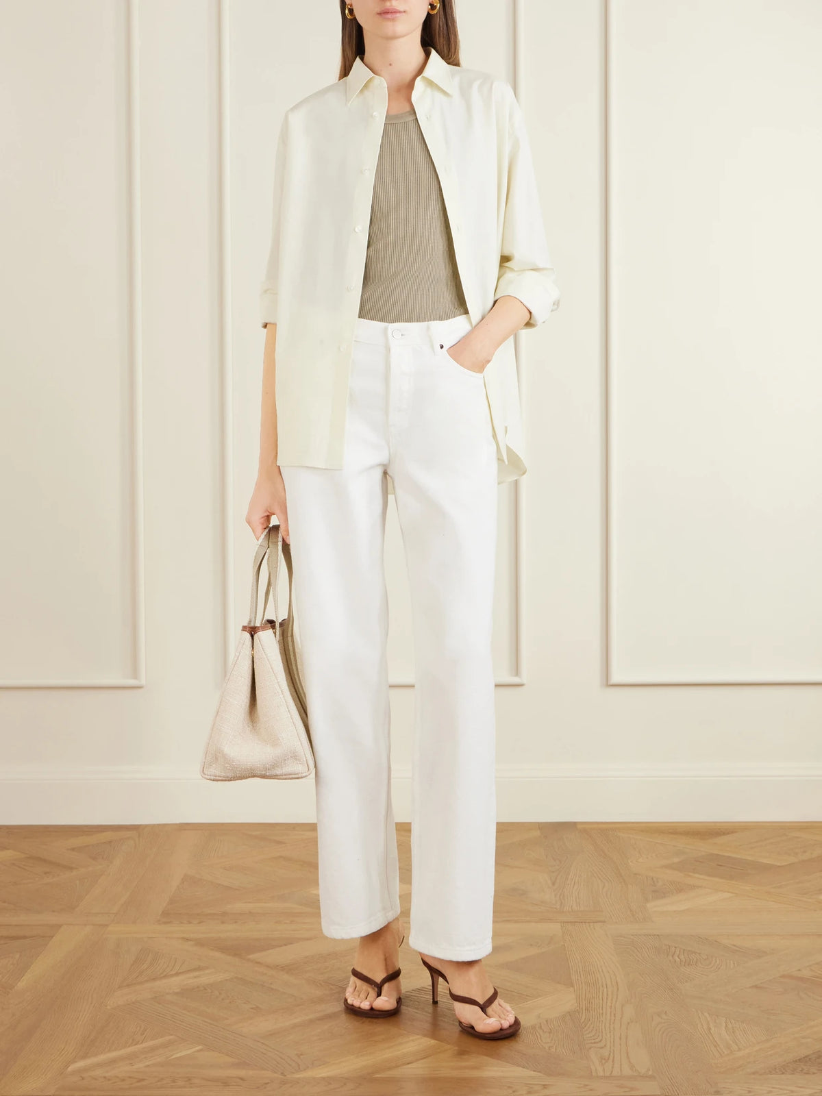 Traversée Medium Leather-trimmed Tweed Tote