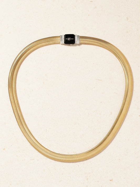 Feelings 18-karat White And Yellow Gold, Diamond And Enamel Necklace