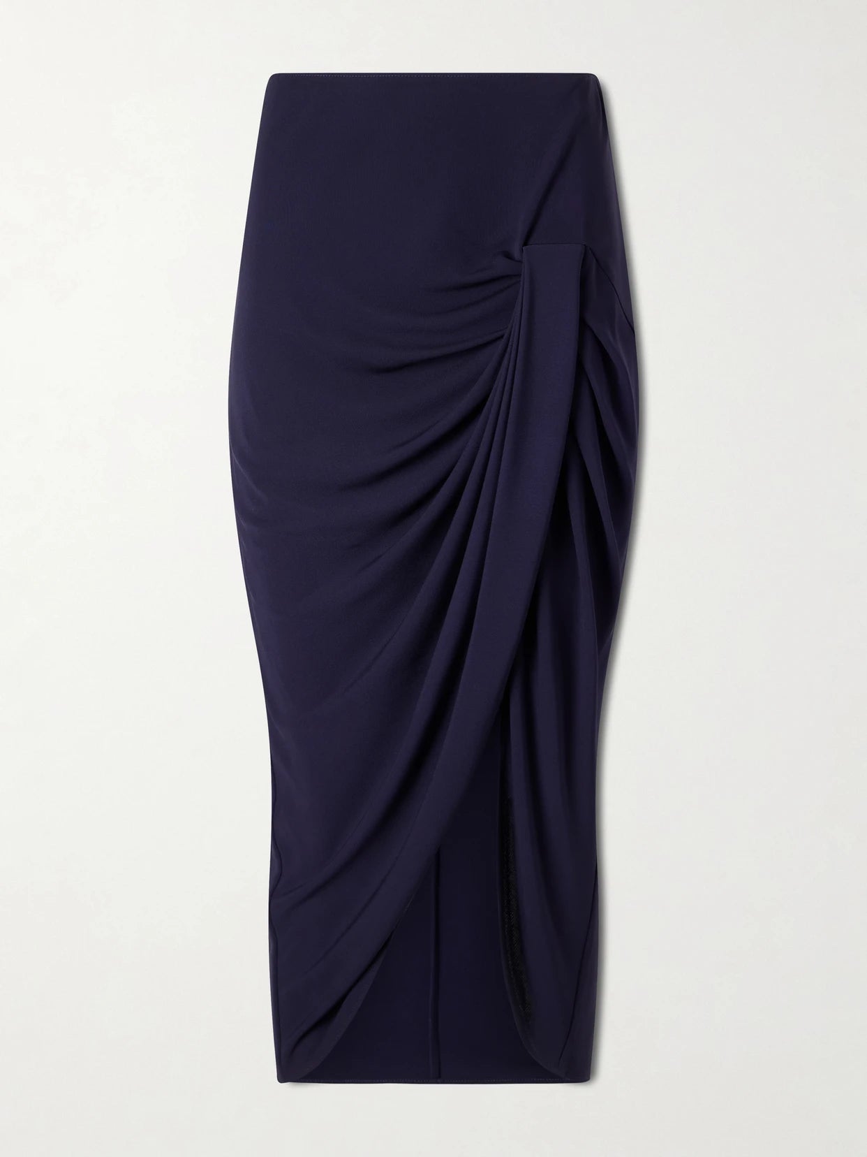 Draped Stretch-jersey Midi Skirt