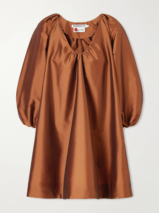 BERNADETTE George Gathered Taffeta Mini Dress