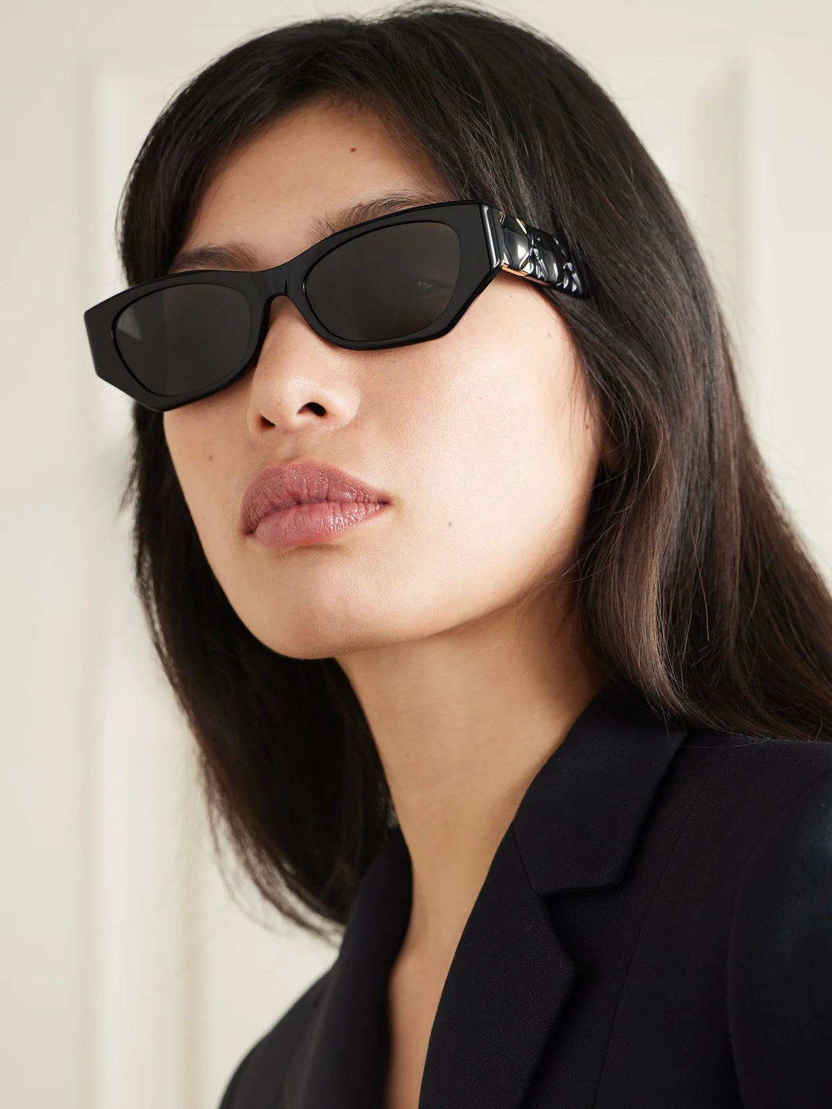 Image of Sunglasses. Product name - Lady 95.22 B1i Cat-eye Acetate Sunglasses in Black colour by brand - DIOR Eyewear