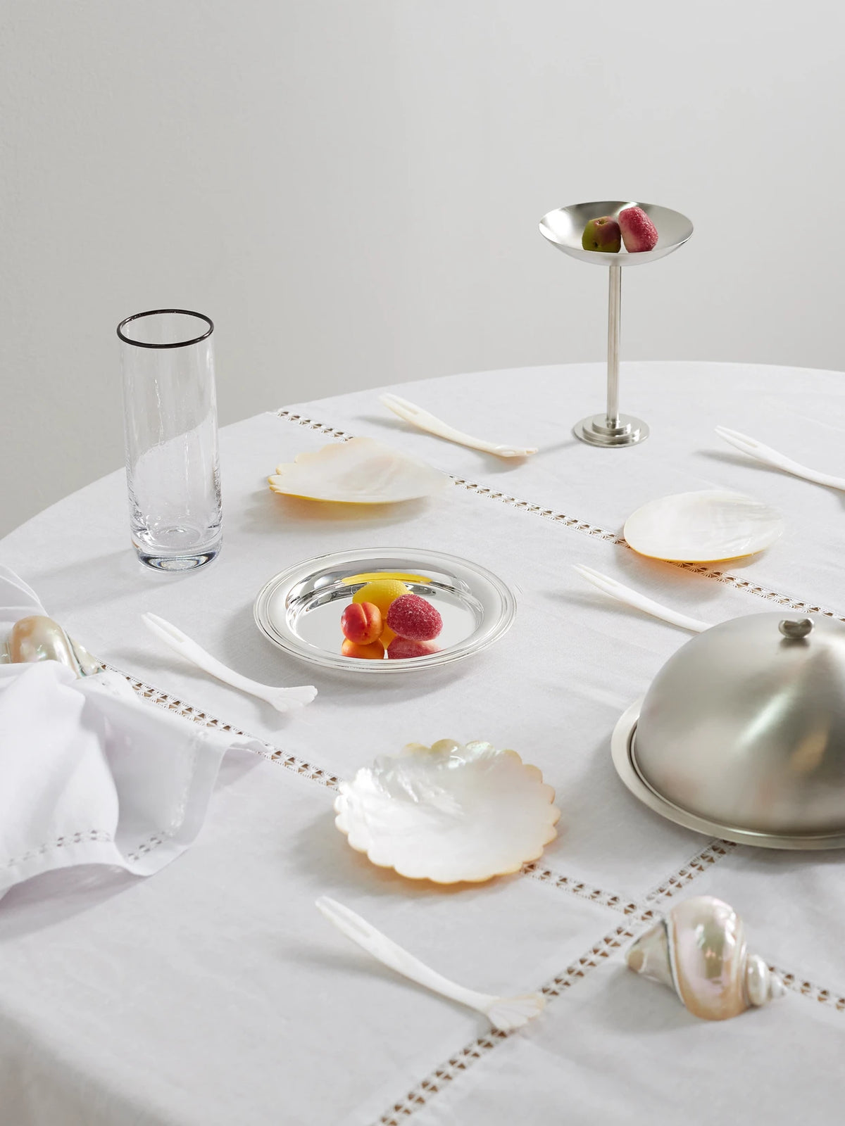 Image of Tableware. Product name - Set Of Six Mother-of-pearl Seafood Picks in Off-white colour by brand - Gohar World