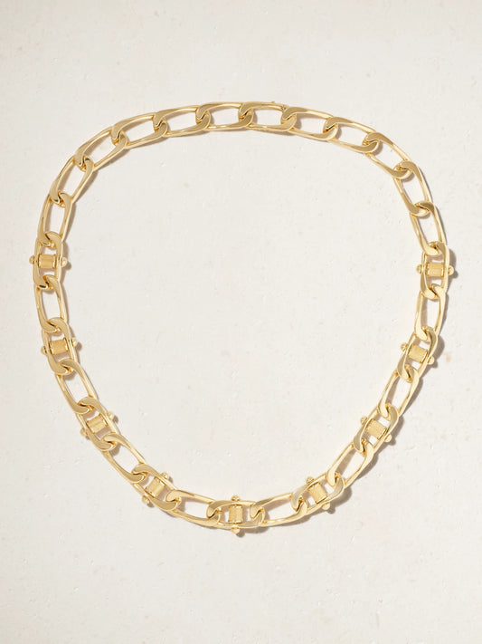 Pierced Curb 18-karat Gold Necklace