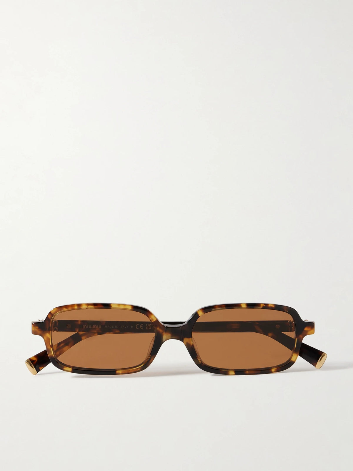 Rectangular-frame Tortoiseshell Acetate Sunglasses