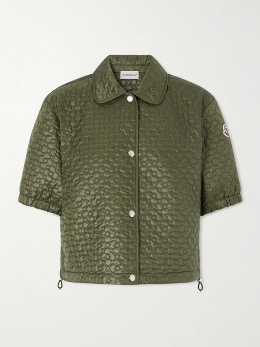 Image of Coats & Jackets. Product name - Quilted Shell Jacket in Dark green colour by brand - Moncler
