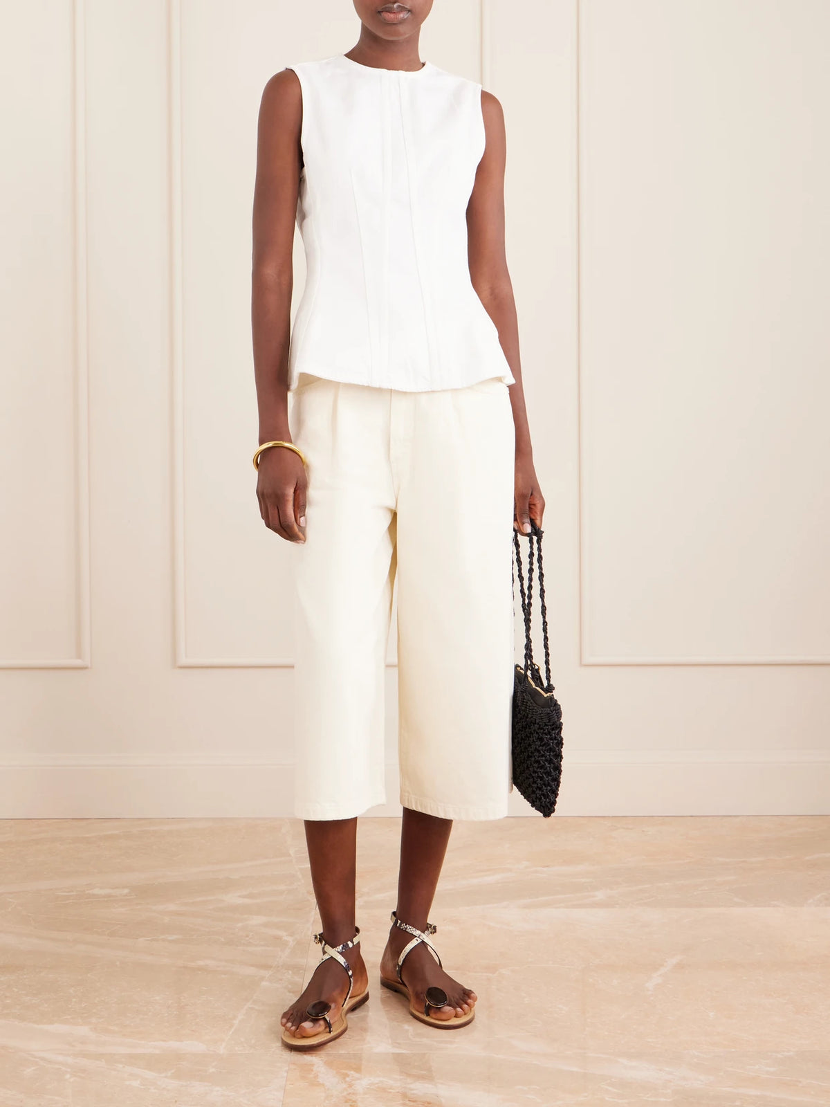 Image of Sandals. Product name - The Kigali Embellished Snake-effect Leather Flats in Snake print colour by brand - AMANU