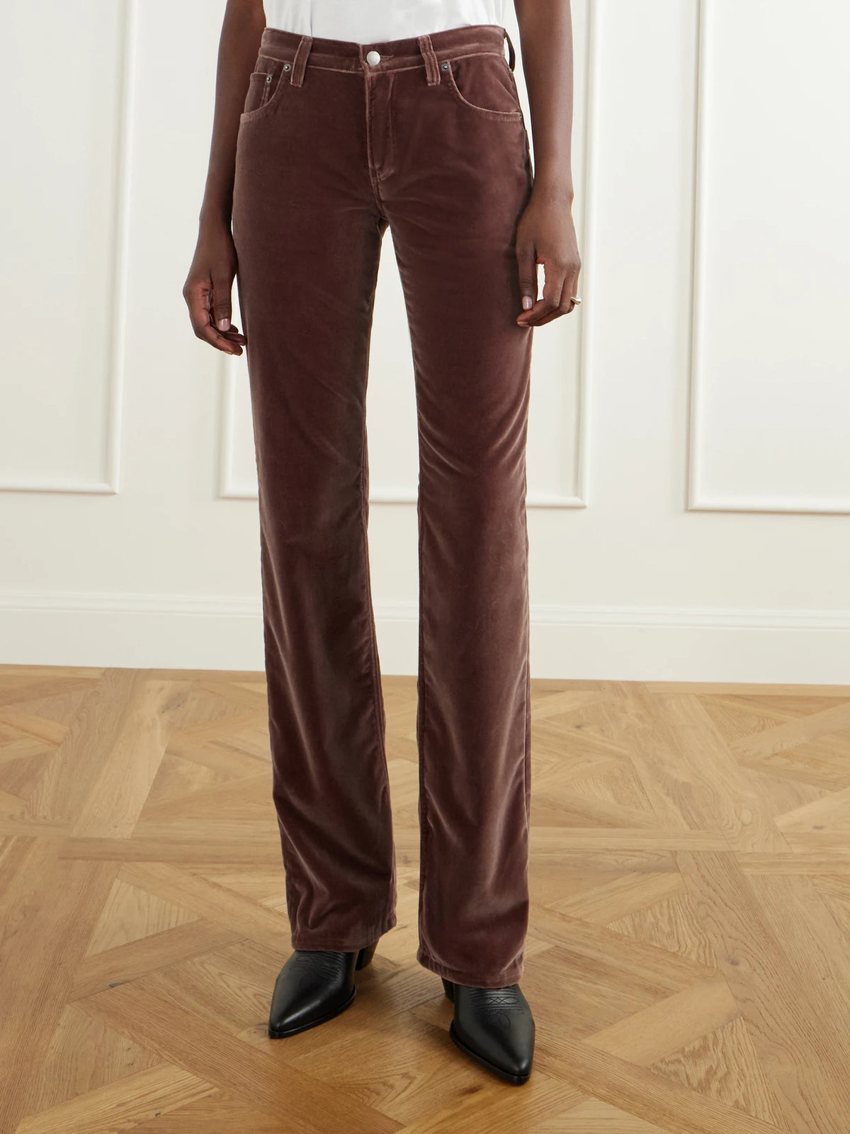 Haikure Carly Cotton-velvet Mid-rise Straight-leg Pants