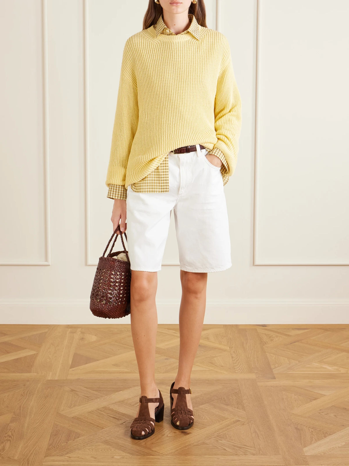 Image of Heels. Product name - Kelsey 50 Woven Suede Sandals in Chocolate colour by brand - Church's