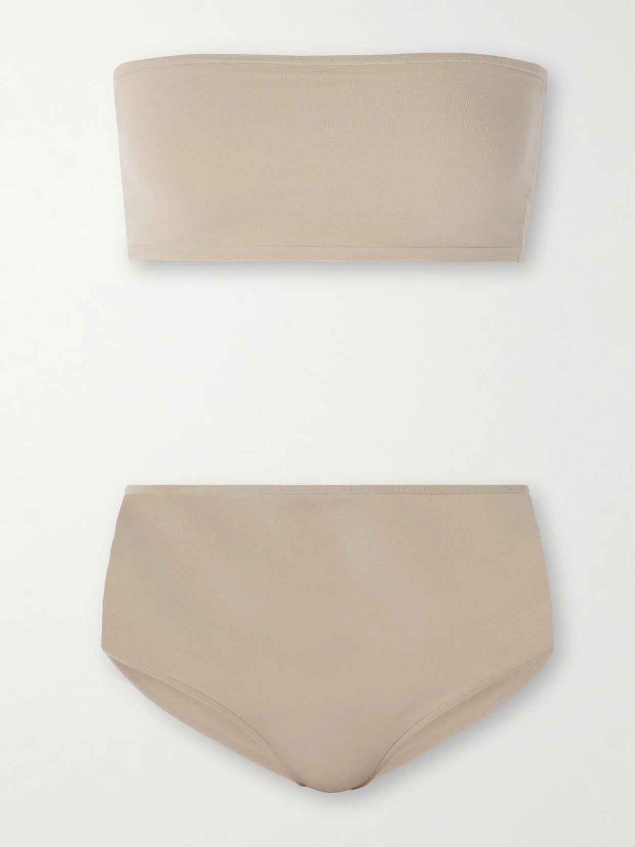 Image of Lingerie. Product name - Stretch-jersey Bandeau Bra And Briefs Set in Taupe colour by brand - Alaïa