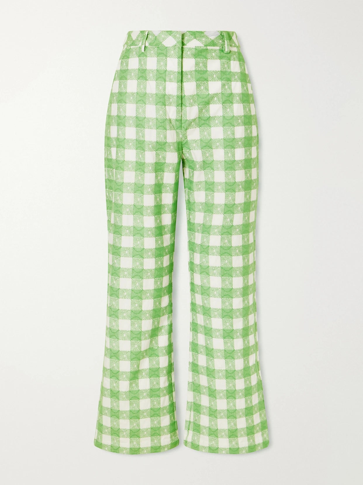 Easy Does It Checked Cotton Straight-leg Pants