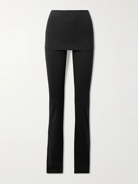 + Nike Foldover Slim Flare Legging - Obsidian