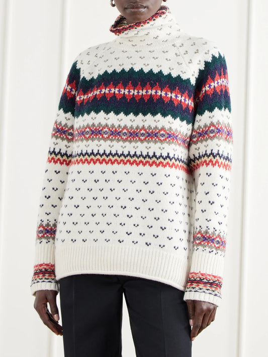 Polo Ralph Lauren Fair Isle Intarsia-knit Cotton And Wool-blend Turtleneck Sweater