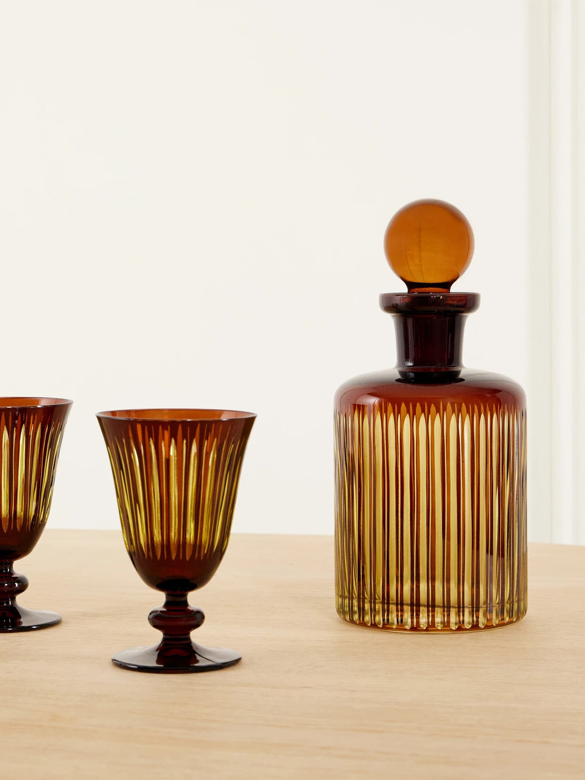 Image of Tableware. Product name - Prism Glass Decanter in Orange colour by brand - L'Objet