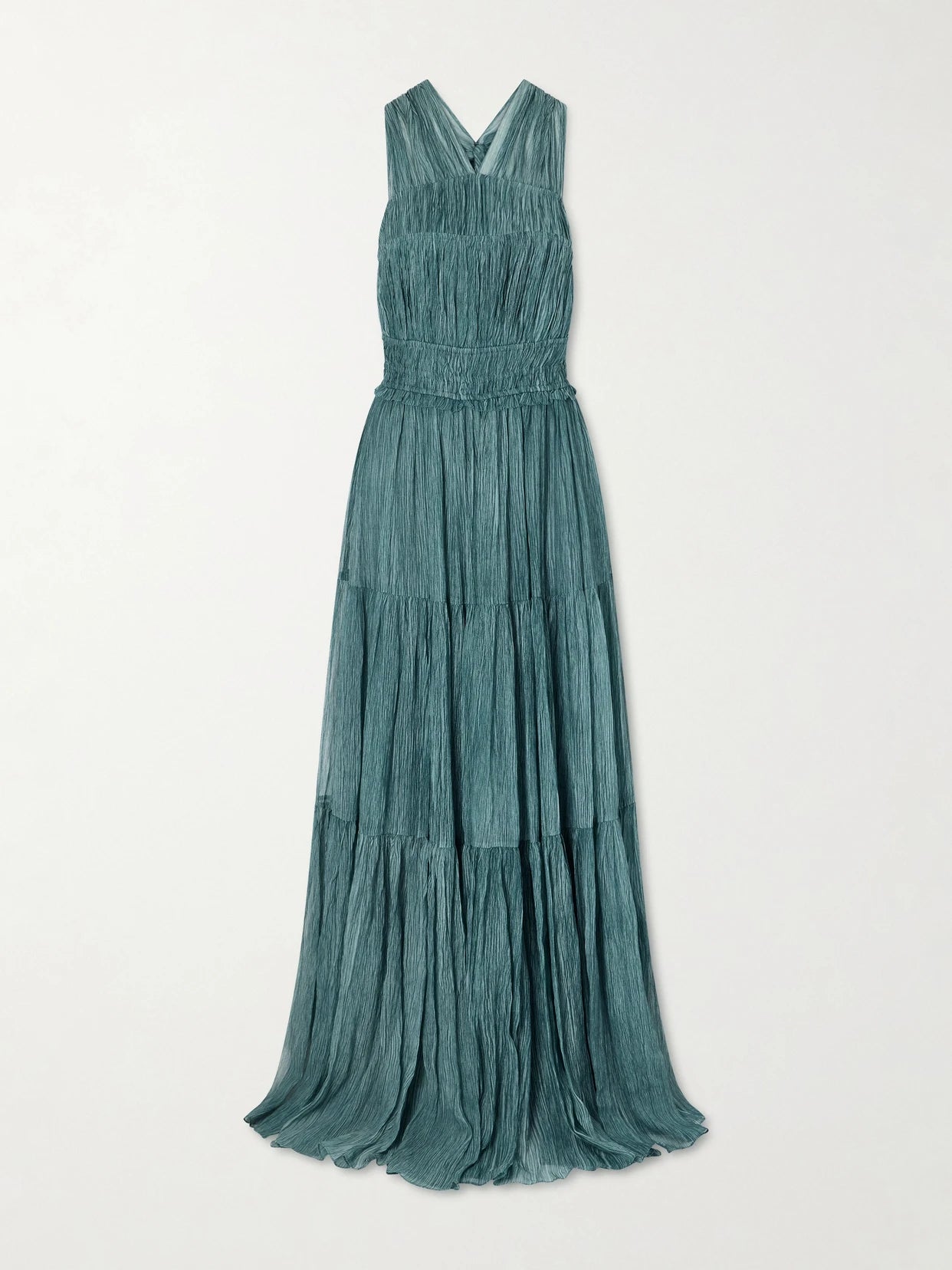 Image of Dresses. Product name - Freesia Tiered Silk-crepon Gown in Blue colour by brand - Ulla Johnson