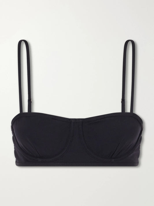 Image of Swimwear. Product name - Balconette Bikini Top in Black colour by brand - TOTEME