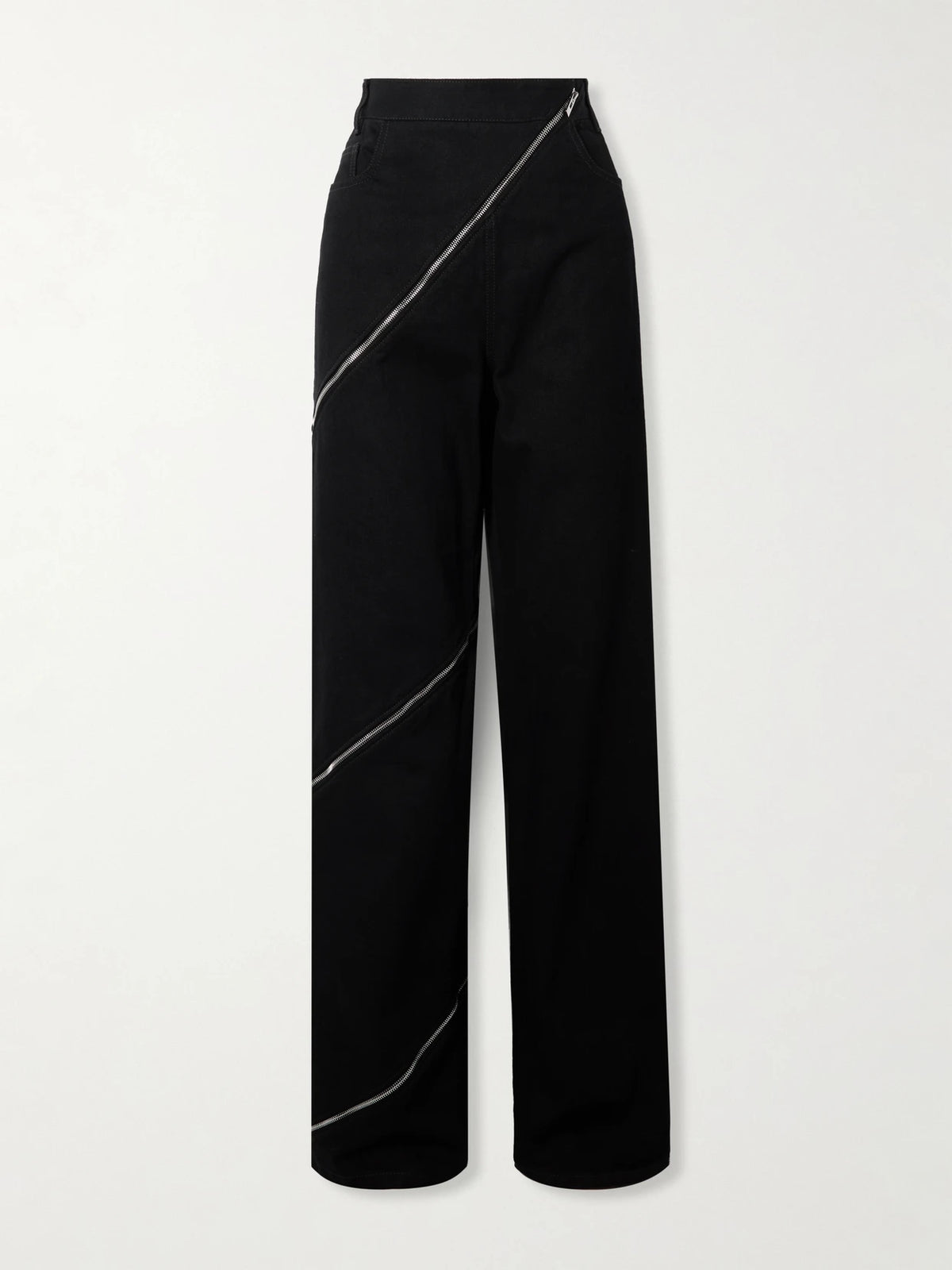 Zip-embellished Wide-leg Jeans