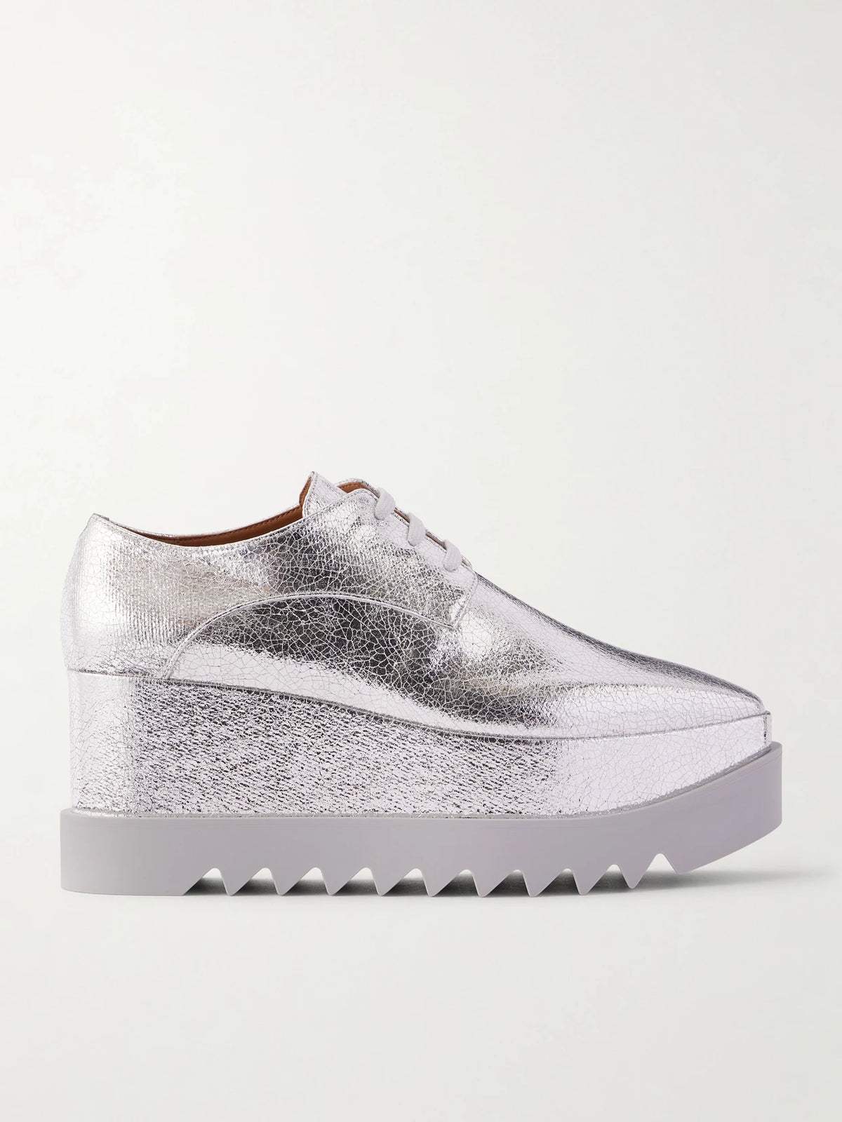 Elyse Woven Metallic Vegetarian Leather Platform Brogues