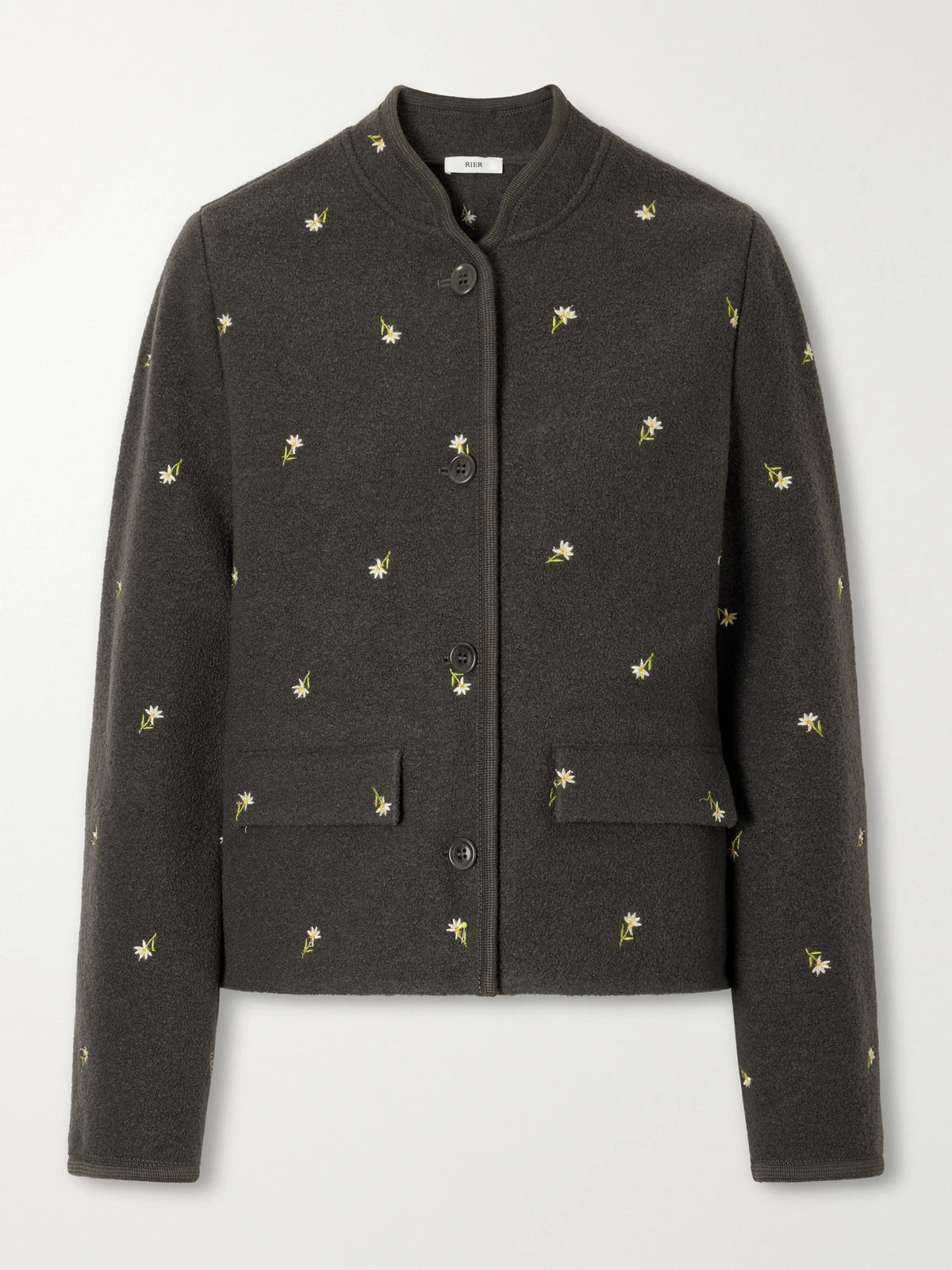 RIER Walker Floral-embroidered Felted Wool-fleece Jacket