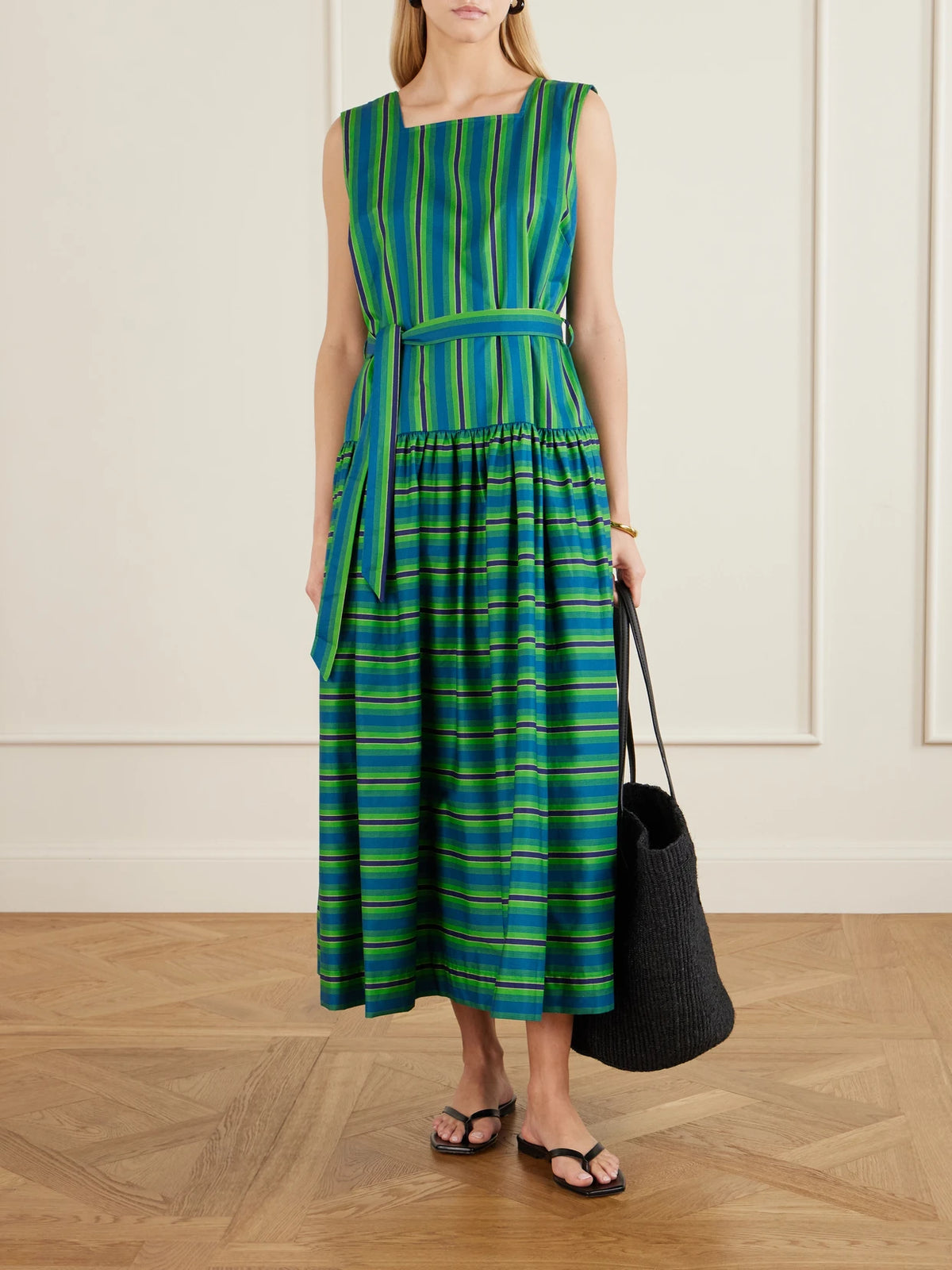 Sprout Leather-trimmed Sisal Tote Bag