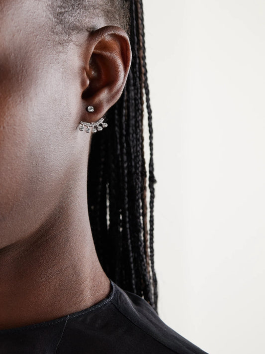 Image of Earrings. Product name - Dewdrop Jacket 18-karat White Gold Diamond Earrings in Multi colour by brand - De Beers London