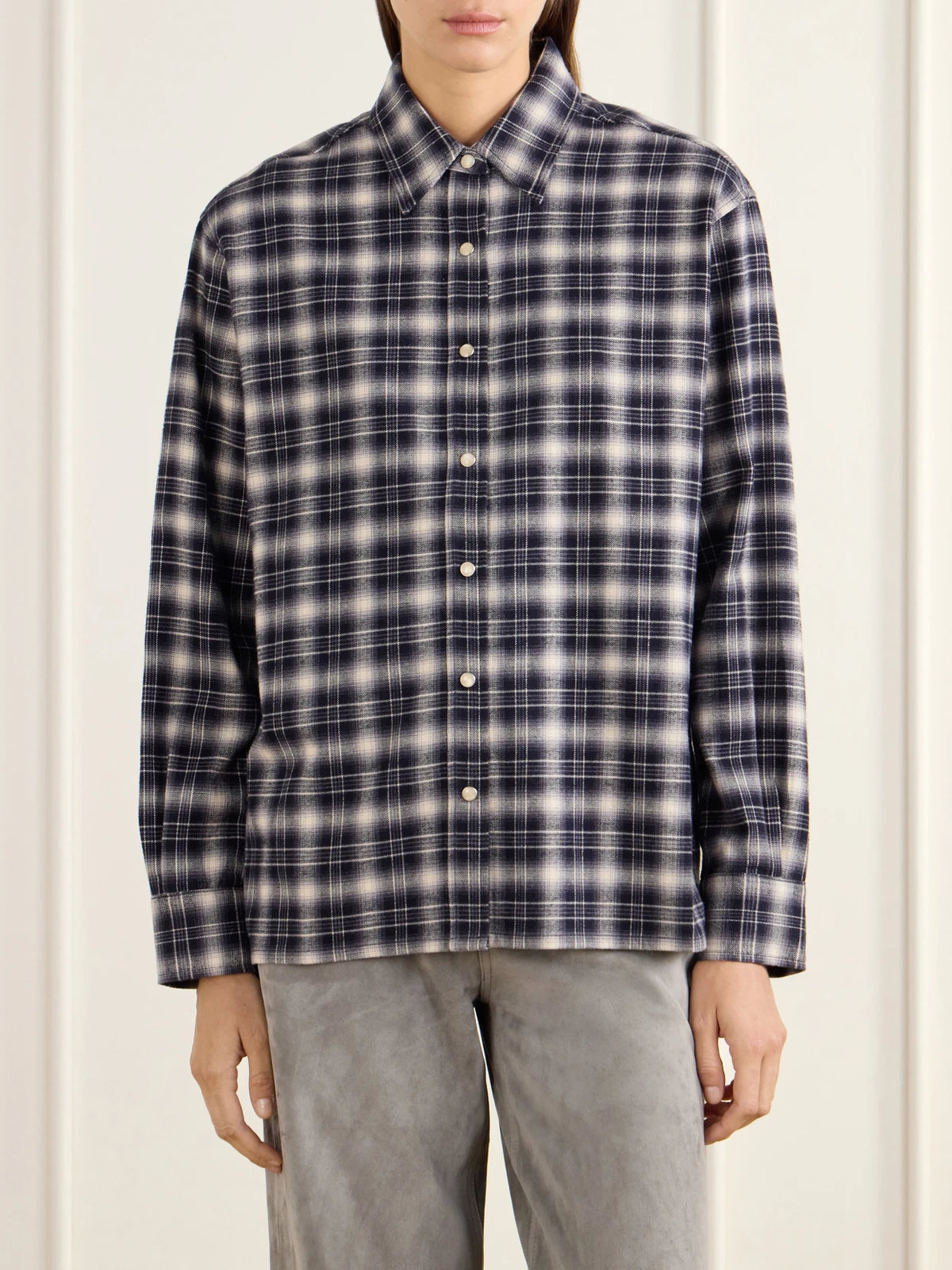 Still Here Noon Checked Cotton-blend Plaid Shirt