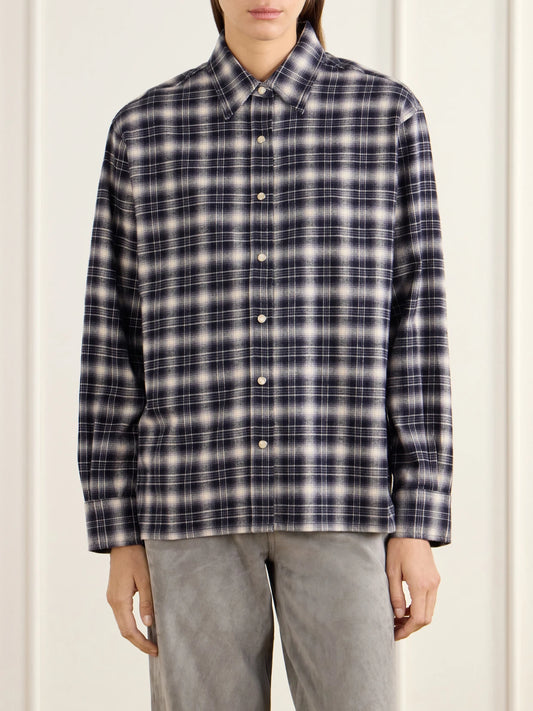 Still Here Noon Checked Cotton-blend Plaid Shirt