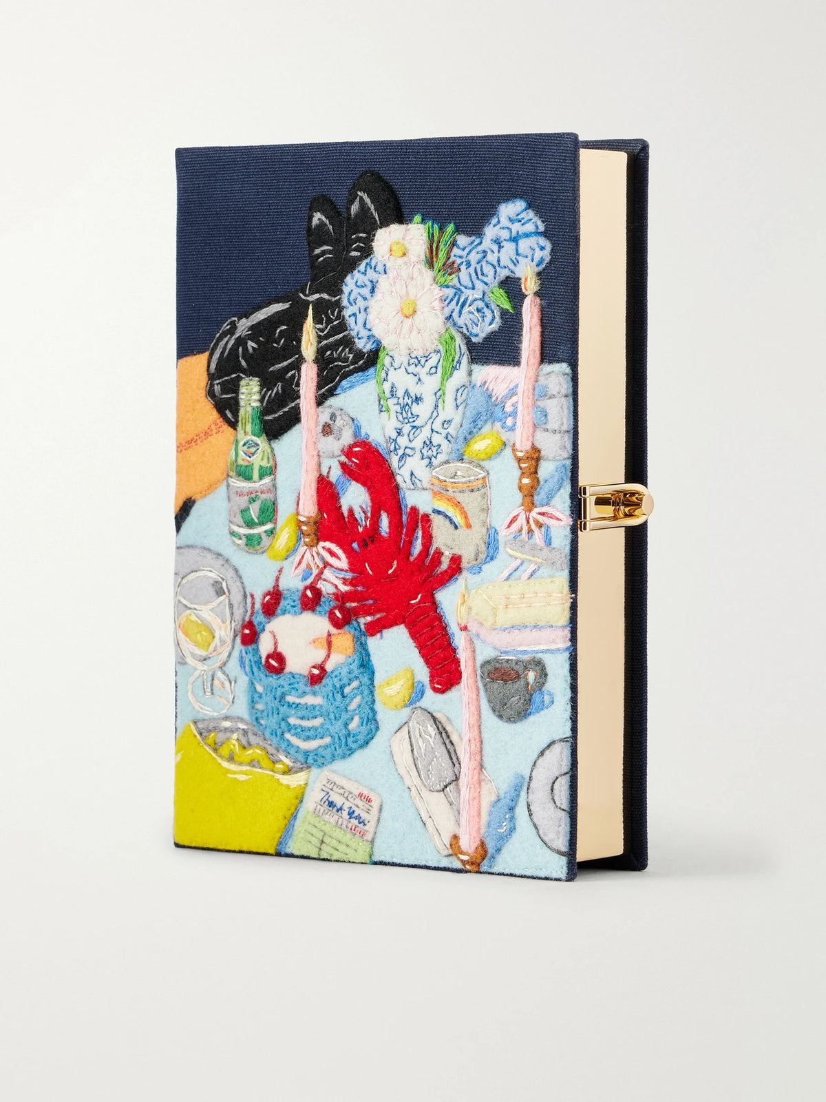Olympia Le-Tan Dinner Party Dreams Embroidered Canvas Clutch