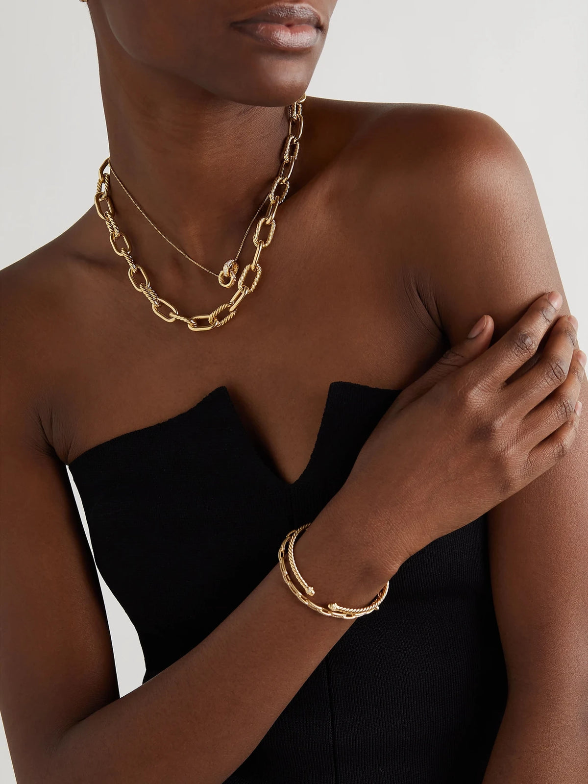 Image of Necklaces. Product name - Modern Renaissance 18-karat Gold Diamond Necklace in Multi colour by brand - David Yurman