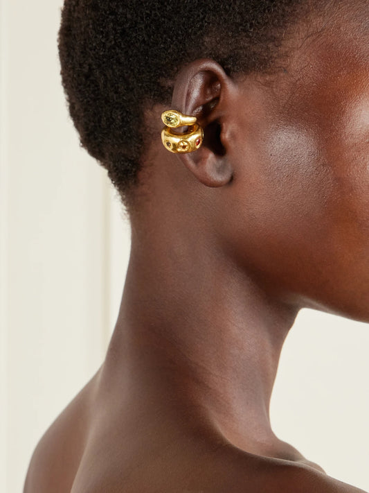 Faro Gold-plated, Amethyst Ear Cuff