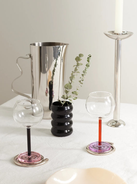 Image of Tableware. Product name - Bilboquet Set Of Four Wine Glasses in Clear colour by brand - Sophie Lou Jacobsen