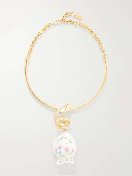 Chloé Embellished Gold-tone Necklace