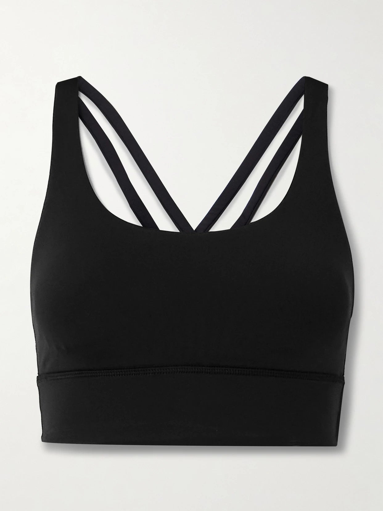 Image of Activewear. Product name - Energy Longline Medium Support Sports Bra, B-d in Black colour by brand - lululemon