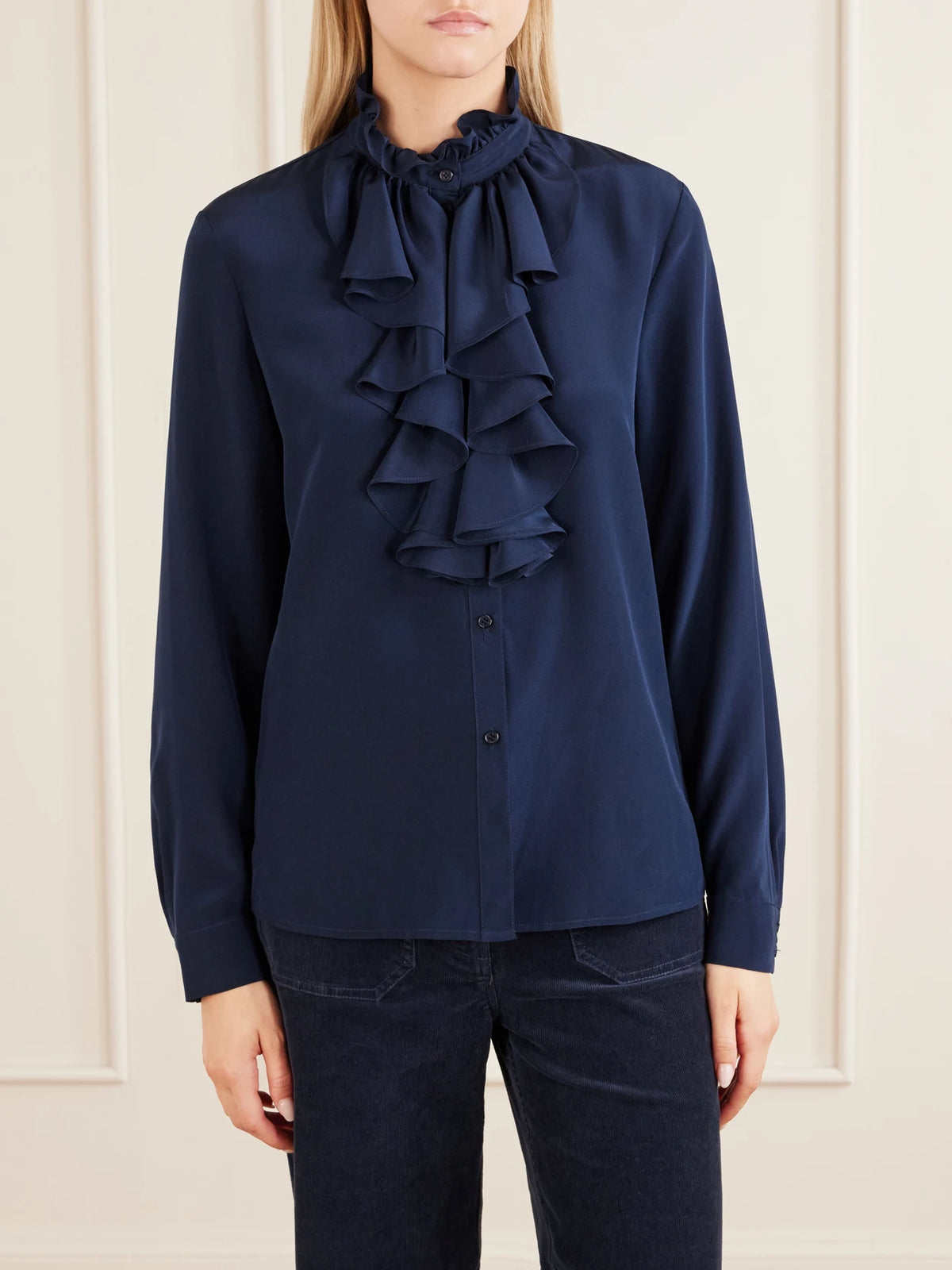 Nili Lotan Lily Ruffled Silk-satin Blouse
