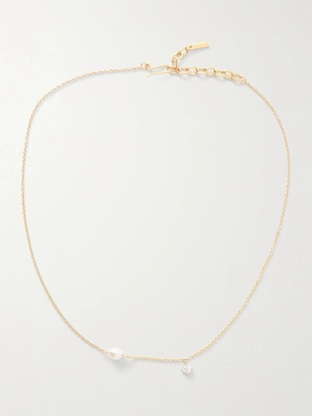 Gold-plated, Crystal And Pearl-like Necklace