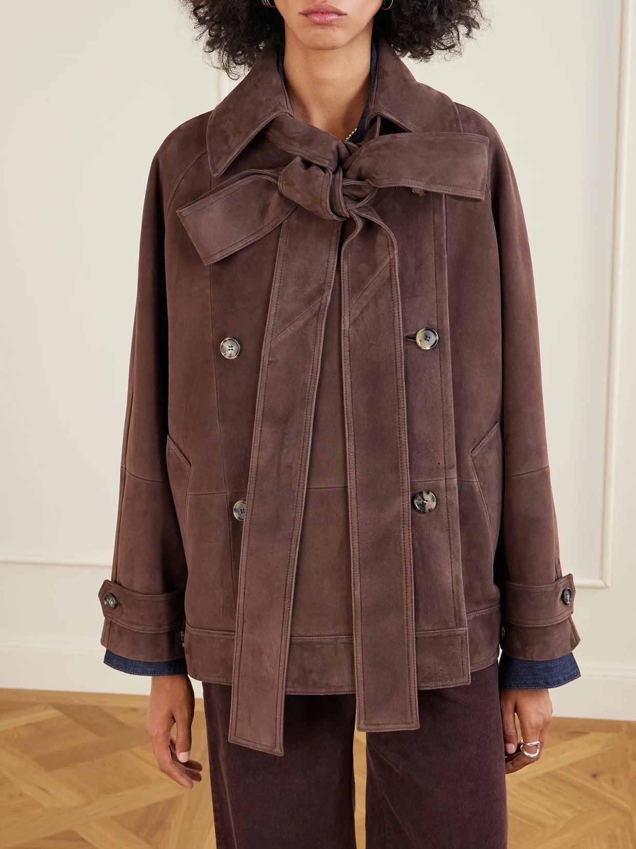Double-breasted Suede Jacket