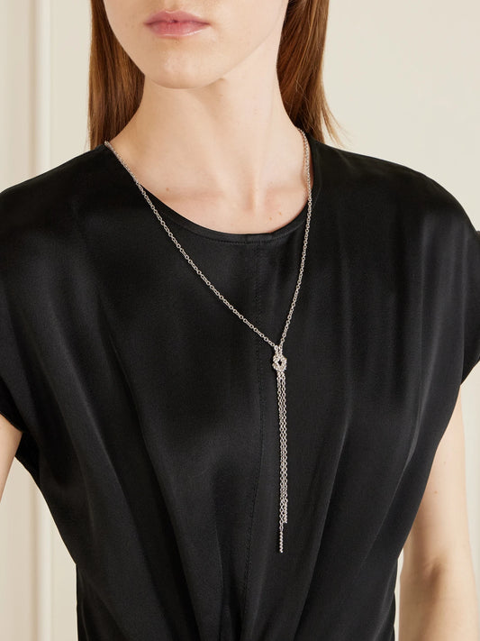 Image of Necklaces. Product name - Rhodium-plated Necklace in Silver colour by brand - TOTEME