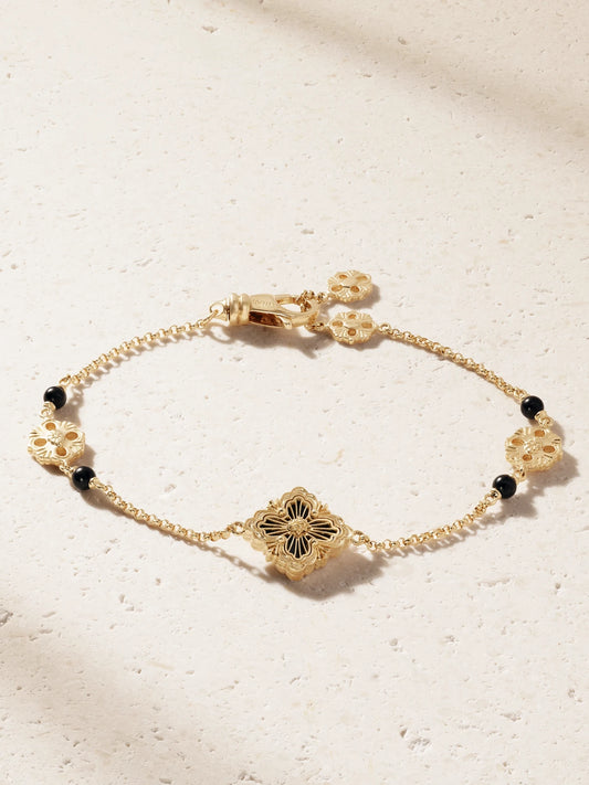 Opera Tulle 18-karat Gold Onyx Bracelet