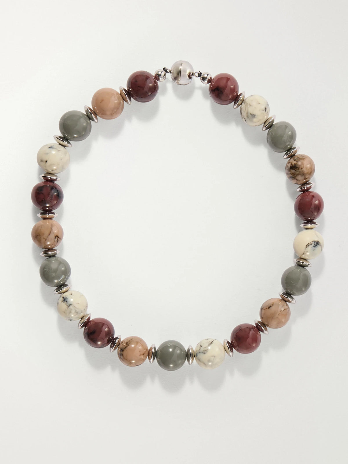 Julietta Mavis Rhodium-pleated Beaded Necklace