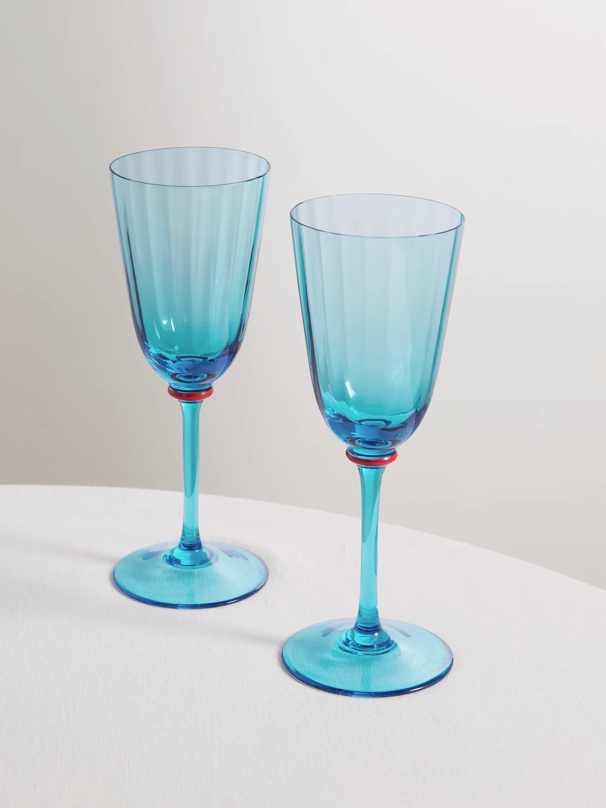 Set Of Two Murano Glass Wine Glasses