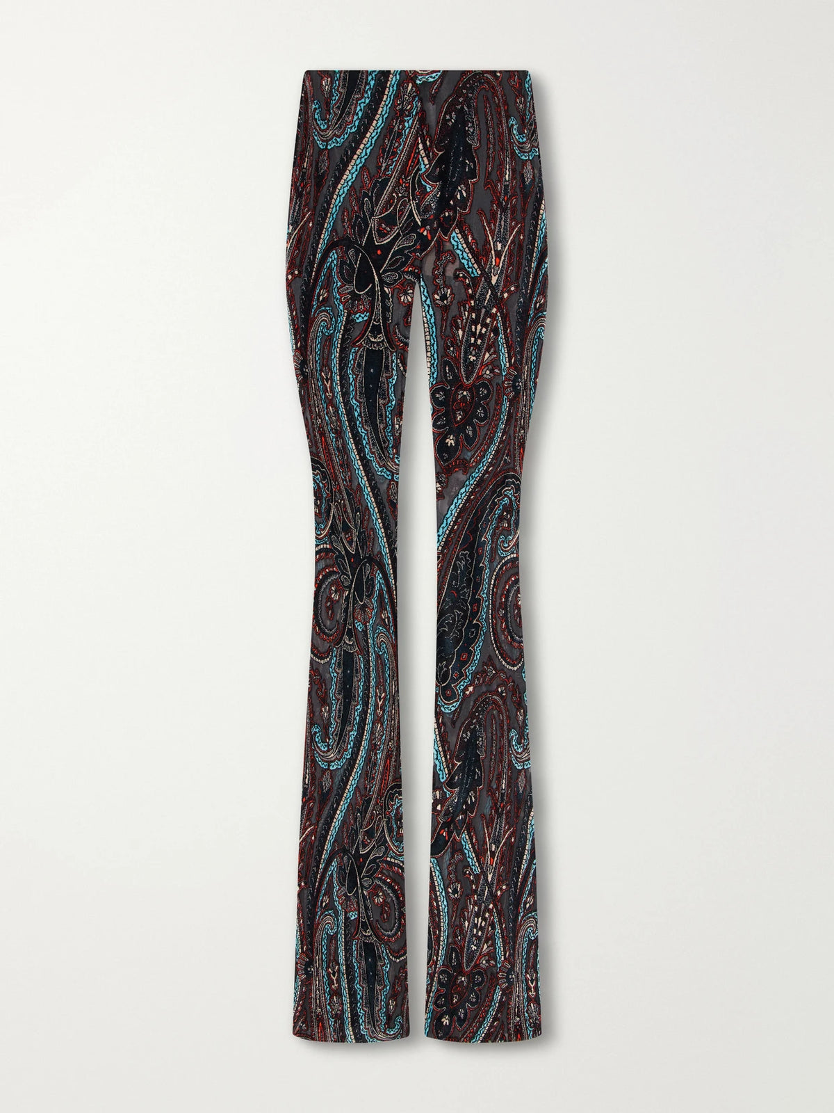 Etro Paisley-appliquéd Mesh Flared Pants