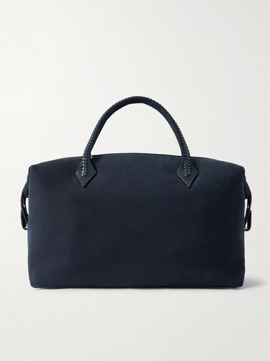 Métier Vérité City Braided Leather-trimmed Nubuck Tote