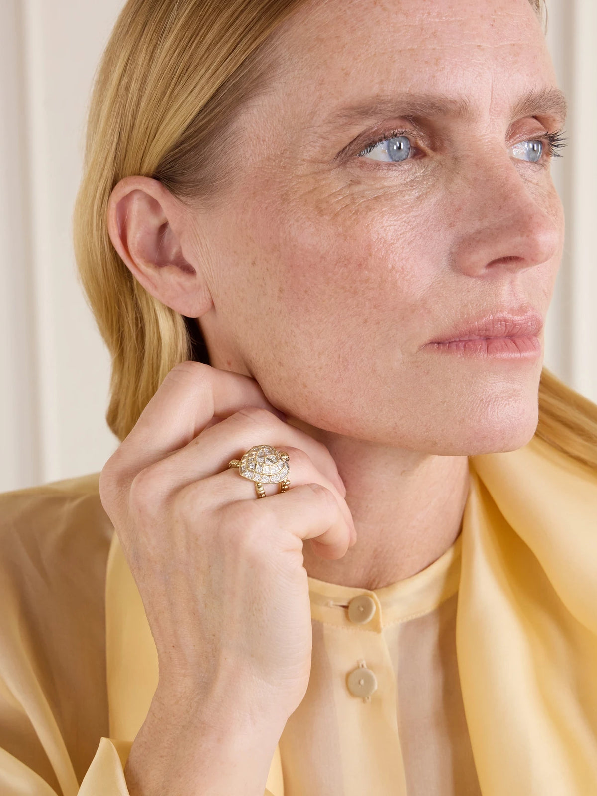 Image of Rings. Product name - Bague Tortue Coeur 9-karat Gold Diamond Ring in Multi colour by brand - Yvonne Léon