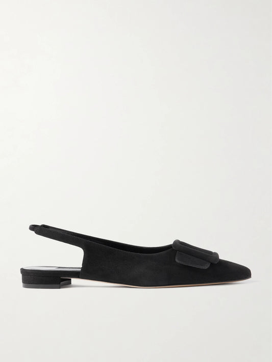 Maylura Buckled Suede Slingback Flats